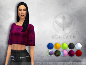 Sims 4 — Rachel Tee by Sentate — A cropped version of the Milk Dress. A boyfriend fit crop top with super baggy sleeves.
