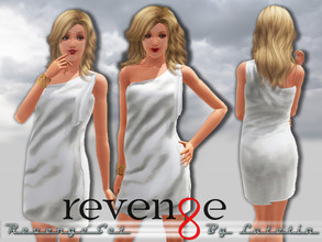 Sims 3 — Revenge Set (Request) by Lutetia — This set contains a one-shoulder dress and bracelet inspired from the TV Show