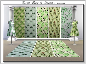 Sims 3 — Berries,Bells and Flowers_marcorse.. by marcorse — Five Fabric patterns with the theme of berries, bells and