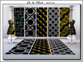 Sims 3 — On  The Black_marcorse by marcorse — Five patterns with a black background. Alien Plant and Twisted Fronds are