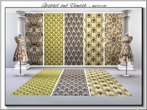 Sims 3 — Abstract and Damask_marcorse by marcorse — Five paytterns with either a damask or abstract motif. Pretty Damask