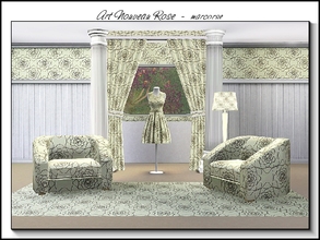 Sims 3 — Art Nouveau Rose_marcorse by marcorse — Tile pattern: Rose outline tile in Art Nouveau style