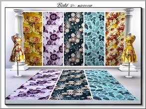Sims 3 — Bold 2_marcorse. by marcorse — Five patterns with a bold outlook. All are found in Fabrics, except Simple Leaves
