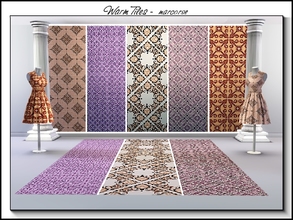 Sims 3 — Warm Tiles_marcorse.. by marcorse — Five Tile patterns in warm shades. All are found under Tile and Mosaic.