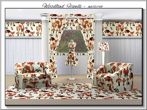 Sims 3 — Woodland Friends_marcorse by marcorse — Themed pattern: fox owl and hedgehog- little woodland friends.