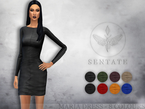 Sims 4 — Maria Dress by Sentate — A super sexy leather mini dress with realistic leather effect. Comes in 8 colours.