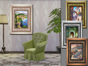 Sims 4 — MB-BeautyOfScenery by matomibotaki — MB-BeautyOfScenery Four different paintings with mediterran motives full of