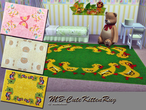 Sims 4 — MB-CuteKittenRug by matomibotaki — MB-CuteKittenRug, 4 lovely and cute rugs in different designs, for your