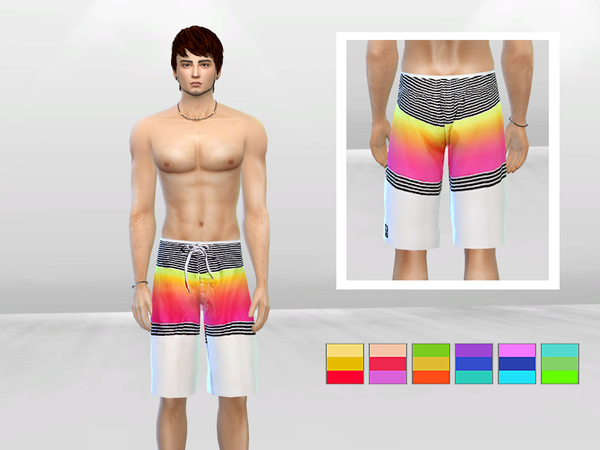 Sims 4 — Isla Grande Board Shorts by McLayneSims — Standalone item 6 Swatches No recoloring Please don't upload my works