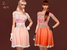 Sims 4 — Various Flair by Zuckerschnute20 — A dress with lots of lace in a forceful or gentle color, choose your favorite
