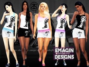 Sims 4 — 5 Pair Stussy Shorts /Ladies - Outdoor Retreat needed by emagin3602 — Outdoor Retreat needed Designed by Emagin
