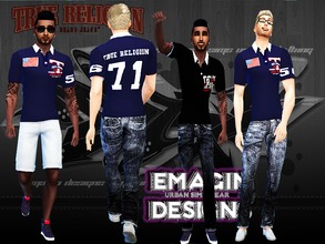 Sims 4 — True Religion Polo Shirts /Men by emagin3602 — Designed by Emagin Designs
