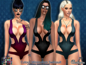 Sims 4 — Set42- Cutout Minimal Swimsuit by Cleotopia — Less is more. Dare to add a little controversy to your beach look!