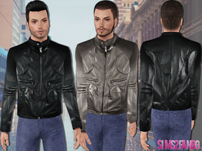 Sims 3 — 421 - Male Leather jacket by sims2fanbg — .:421 - Male Leather jacket:. Male jacket in 5