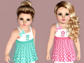 Sims 3 — Polka Dot Toddler Dresses by SweetDreamsZzzzz — Toddler polka dot summer dress
