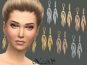 Sims 4 — NataliS_Thorn-like tassel earrings by Natalis — Thorn-like tassel earrings in six shades of metal. A great