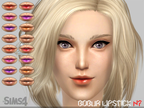 Sims 4 — Bobur Lipstick N7 by Bobur2 — hi guys I then wanted to create a lipstick with bright colors and less of a gloss