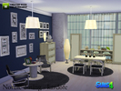 Sims 4 — Enter title here... by kardofe — Nordic-style dining room with furniture made from natural materials and simple
