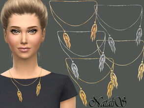 Sims 4 — NataliS_Thorn-like tassel necklace by Natalis —  Thin chain necklace is finished thorn-like tassels . Loop it
