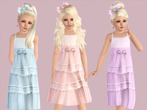 Sims 3 — Girls Formal Dress by SweetDreamsZzzzz — Lacey girls formal dress recolorable 2 Channels 