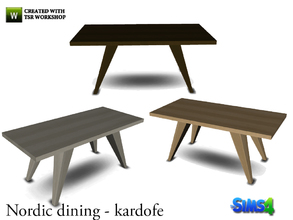 Sims 4 — kardofe_Nordic dining_DiningTable by kardofe — Plain wooden table for dining