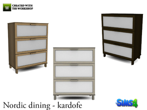 Sims 4 — kardofe_Nordic dining_Dresser by kardofe — Wooden dresser with many drawers