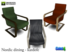 Sims 4 — kardofe_Nordic dining_LivingChair by kardofe — Wood and leather armchair, simple and ergonomic shapes