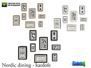 Sims 4 — kardofe_Nordic dining_Pictures by kardofe — Set of eight paintings themselves decorate an entire wall