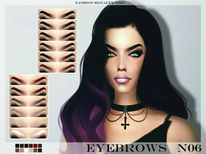Sims 4 — Eyebrows N06 by FashionRoyaltySims — Realistic eyebrows for your sims. Standalone, custom thumbnail, 12 colors.