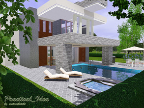 Sims 3 — Practical_Idea by matomibotaki — Modern, attractive, split-level house with fancy architecture and luxury
