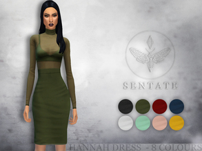 Sims 4 — Hannah Dress by Sentate — A sexy co-ord bralet and super high waisted pencil skirt with matching sheer top.