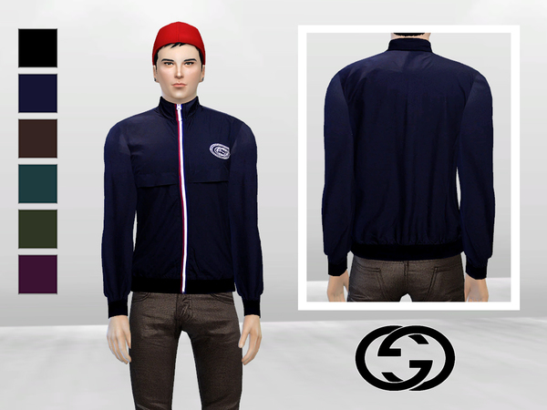 Sims 4 — One-Point Nylon Jacket by McLayneSims — Standalone item 6 Swatches No recoloring Please don't upload my works to
