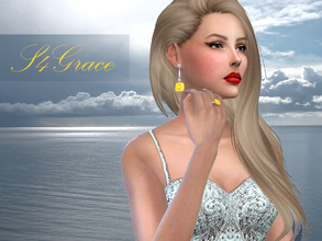 Sims 4 — [S4Grace] - Yellow Diamond Jewellery by S4grace — Ring and earrings both in white gold, all with large yellow