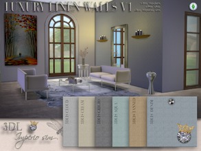 Sims 4 — 3DL Imperio Sims Luxury Linen Walls v1. by eddielle — A collection of 6 linen textured wallpapers in neutral