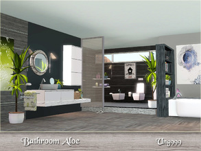 Sims 3 — Bathroom Aloe by ung999 — Objects in this modern bathroom set : Bathtub Shelf (part of bathtub) Toilet Bidet