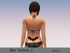 Sims 4 — Bat Tattoo_1 by Neferu2 — Female tattoo in black