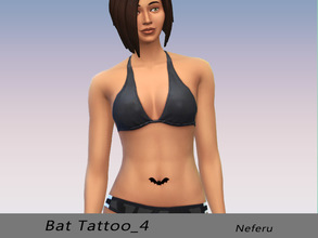Sims 4 — Bat Tattoo_4 by Neferu2 — Female tattoo in black