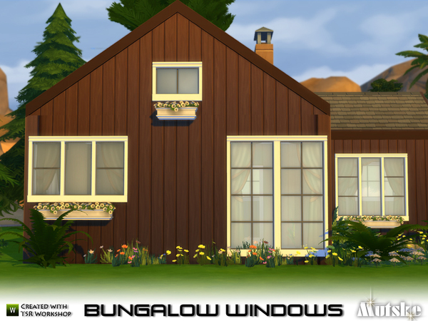 Sims 4 — Bungalow Windows by Mutske — This set is an conversion of the Bungalow Sims 3 windowset. The set contains 16