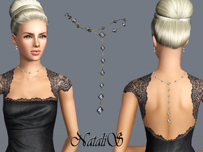 Sims 3 — NataliS TS3 Back drop crystals necklace FA-FE by Natalis — Back drop necklace with Swarovski crystals - gorgeous