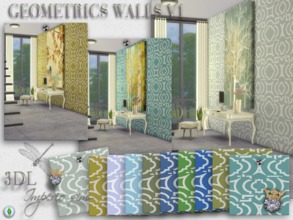 Sims 4 — 3DL Imperio Sim  Geometric Walls v1 by eddielle — This is a collection of geometrical kind of retro wallpaper.