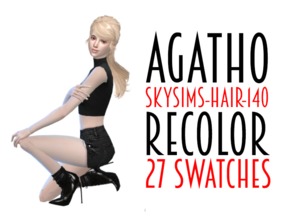 Sims 4 — Skysims's Hair 140 Recolor by AgathoKim — Recolor/retexture of Skysim's Hair 140 with 27 swatches Hope you like