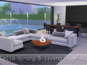 Sims 4 — Celia dining and living room by spacesims — This is a contemporary masterpiece. The modern furnishings make for