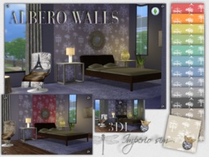 Sims 4 — 3DL Imperio Sim Albero Walls v1 by eddielle — A collection of walls with trees design ...... Of course I love