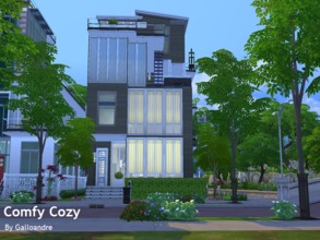 Sims 4 — Comfy Cozy by Galloandre — A gorgeous split-level living and dining room resides beside the kitchen, with all