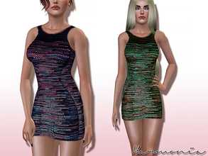 Sims 3 — Round Collar Wool-Knit Dress by Harmonia — Wear it with bare legs and sandals or heels, adding tights come fall.