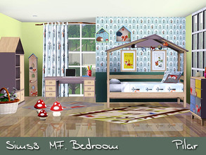 Sims 3 — MF Bedroom  by Pilar — Furniture nature spirit, pine paneling and lacquered