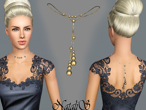 Sims 3 — NataliS TS3 Back drop metal beads necklace FT-FE by Natalis — Back drop necklace with metal beads - gorgeous