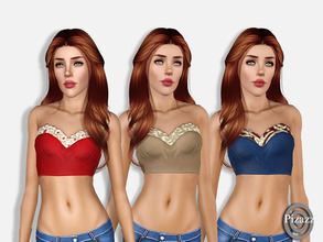 Sims 3 — Strapless Crop Top by pizazz — A short strapless crop top for your sims 3. Has been set up for Everyday,