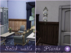 Sims 4 — Solid walls with Planks by D2Diamond — Solid colored walls on wood plank paneling. Comes with seven solid