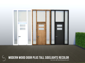 Sims 4 — Modern Wood Door+Tall Sidelights Recolor by k-omu2 — Recolor of the Modern Wood Door+Tall Sidelights door in